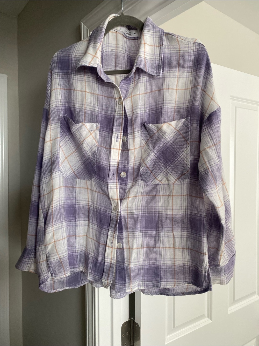 Purple plaid shirt